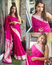 Load image into Gallery viewer, Rani Pink Paithani Soft Georgette Sarees
