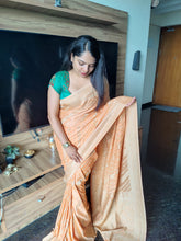 Load image into Gallery viewer, Pastel Orange Crepe Georgette Sarees
