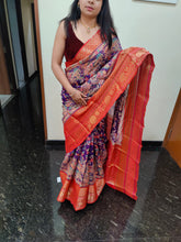 Load image into Gallery viewer, Purple and Red Kalamkari chanderi silk sarees
