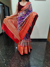 Load image into Gallery viewer, Purple and Red Kalamkari chanderi silk sarees
