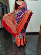 Load image into Gallery viewer, Purple and Red Kalamkari chanderi silk sarees
