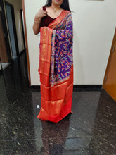 Load image into Gallery viewer, Purple and Red Kalamkari chanderi silk sarees
