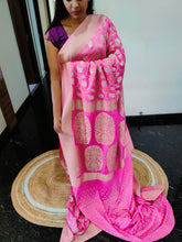 Load image into Gallery viewer, Baby Pink Designer Jaal Crepe Georgette Saree
