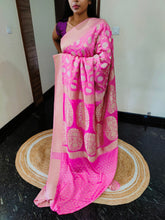 Load image into Gallery viewer, Baby Pink Designer Jaal Crepe Georgette Saree
