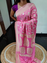 Load image into Gallery viewer, Baby Pink Designer Jaal Crepe Georgette Saree
