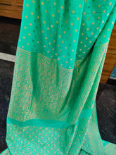 Load image into Gallery viewer, Pastel green Desinger Soft Georgette Star sarees
