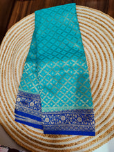 Load image into Gallery viewer, Royal Blue and Newy Blue Chex Semi Georgette sarees
