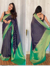 Load image into Gallery viewer, Newy Blue Designer soft Georgette sarees
