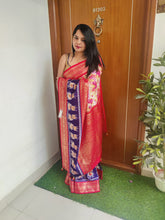 Load image into Gallery viewer, Red floral ikkat print  patola sarees
