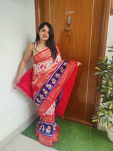 Load image into Gallery viewer, Red floral ikkat print  patola sarees
