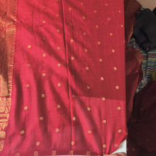 Load image into Gallery viewer, Cream and Maroon Designer soft silk saree
