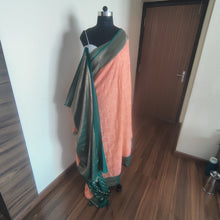 Load image into Gallery viewer, Peach Semi Georgette sarees
