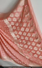 Load image into Gallery viewer, Peach Desinger Soft Georgette sarees
