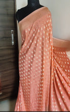 Load image into Gallery viewer, Peach Desinger Soft Georgette sarees
