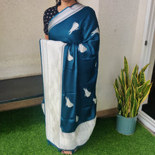 Load image into Gallery viewer, Blue Bird Banarasi Satin Sarees
