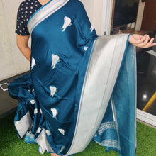 Load image into Gallery viewer, Blue Bird Banarasi Satin Sarees
