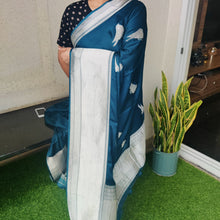 Load image into Gallery viewer, Blue Bird Banarasi Satin Sarees
