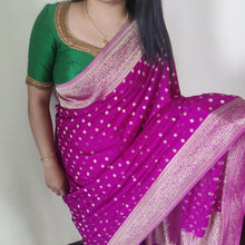 Load image into Gallery viewer, Purple Desinger Soft Georgette Star sarees
