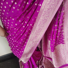 Load image into Gallery viewer, Purple Desinger Soft Georgette Star sarees
