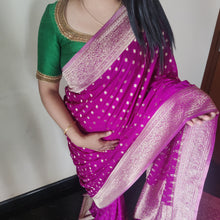 Load image into Gallery viewer, Purple Desinger Soft Georgette Star sarees
