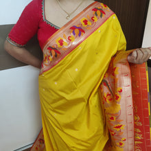 Load image into Gallery viewer, Yellow Paithani soft silk sarees
