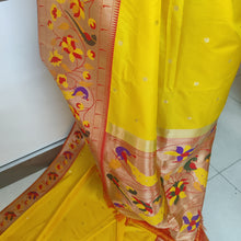 Load image into Gallery viewer, Yellow Paithani soft silk sarees
