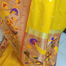 Load image into Gallery viewer, Yellow Paithani soft silk sarees
