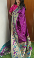 Load image into Gallery viewer, Purple Paithani soft silk sarees
