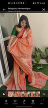 Load image into Gallery viewer, Peach Desinger soft Georgette saree
