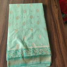 Load image into Gallery viewer, Pista green and green  Designer Crepe Georgette Buttas sarees
