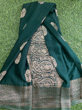 Load image into Gallery viewer, Bottle Green Designer Crepe Georgette Buttas sarees
