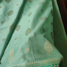 Load image into Gallery viewer, Pista green and green  Designer Crepe Georgette Buttas sarees
