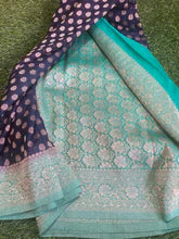 Load image into Gallery viewer, Newy Blue Designer soft Georgette sarees
