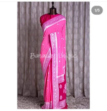 Load image into Gallery viewer, Pink Pure Khaddi Chiffon sarees
