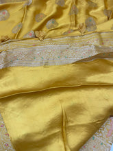 Load image into Gallery viewer, Masturd Yellow Meenakri Banarasi satin sarees
