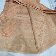 Load image into Gallery viewer, Pastel Orange Crepe Georgette Sarees
