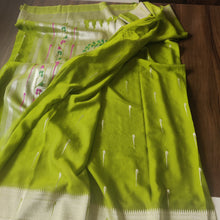 Load image into Gallery viewer, Mehendi Green Paithani Soft Georgette Sarees
