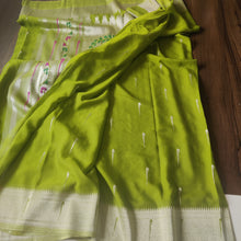 Load image into Gallery viewer, Mehendi Green Paithani Soft Georgette Sarees
