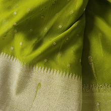 Load image into Gallery viewer, Mehendi Green Paithani Soft Georgette Sarees
