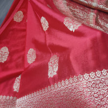 Load image into Gallery viewer, Red Designer Crepe Georgette Buttas sarees
