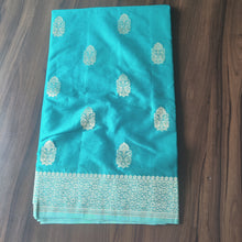 Load image into Gallery viewer, Sea Green Designer Crepe Georgette Buttas sarees
