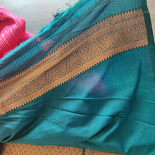 Load image into Gallery viewer, Pink and green  soft silk sarees
