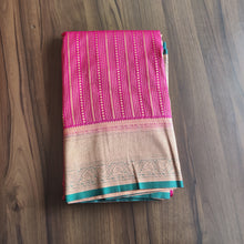 Load image into Gallery viewer, Pink and green  soft silk sarees
