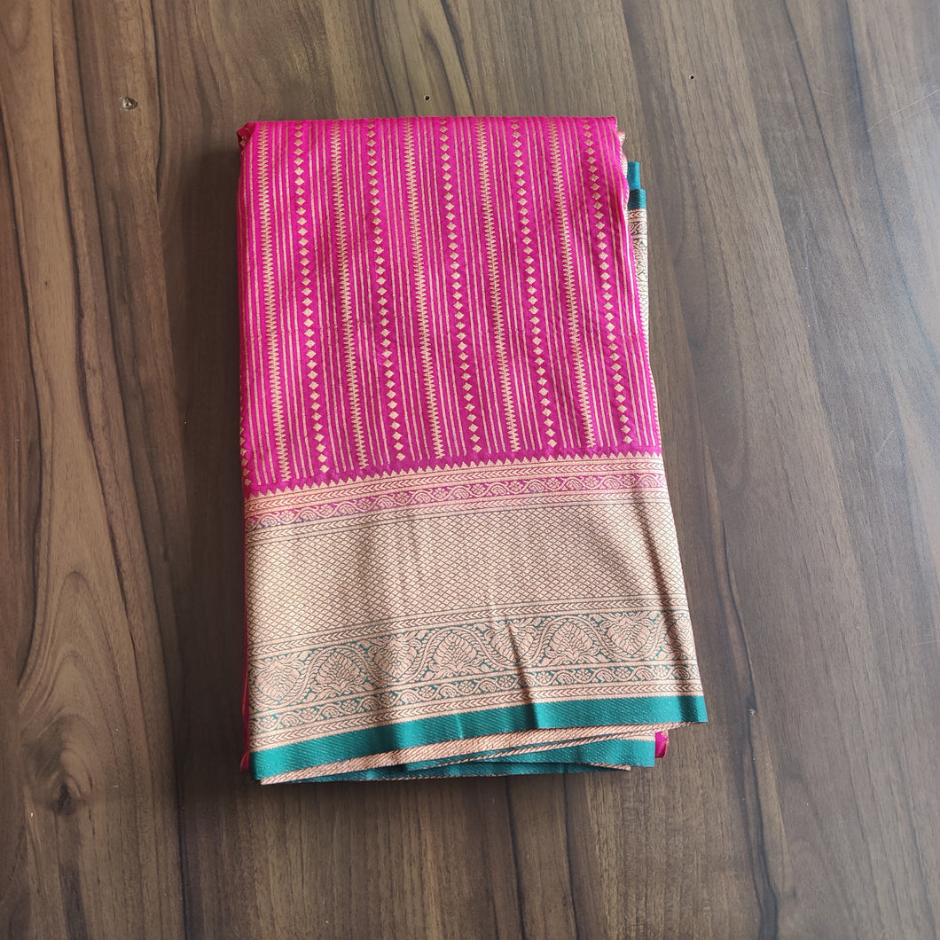 Pink and green  soft silk sarees