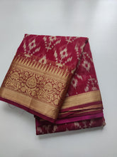 Load image into Gallery viewer, Marron Ikkat Print Kanchi Organza saree
